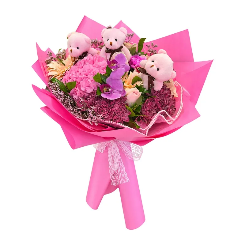 Ayıcıklı Pembe Buket