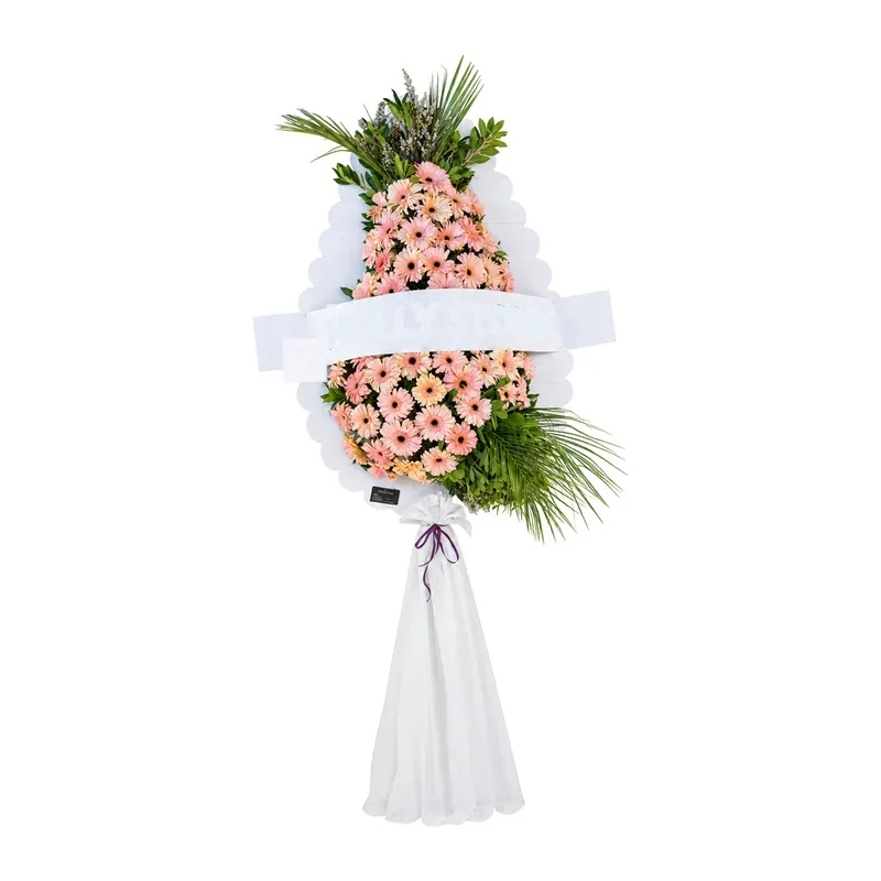 Pembe Gerbera Açılış Çelengi Tek Katlı – 2. fotoğraf